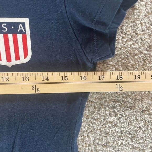 Speedo Shirt Womens Large Blue USA Swimming Kate Ziegler Cotton Casual Logo Crew - Picture 9 of 13